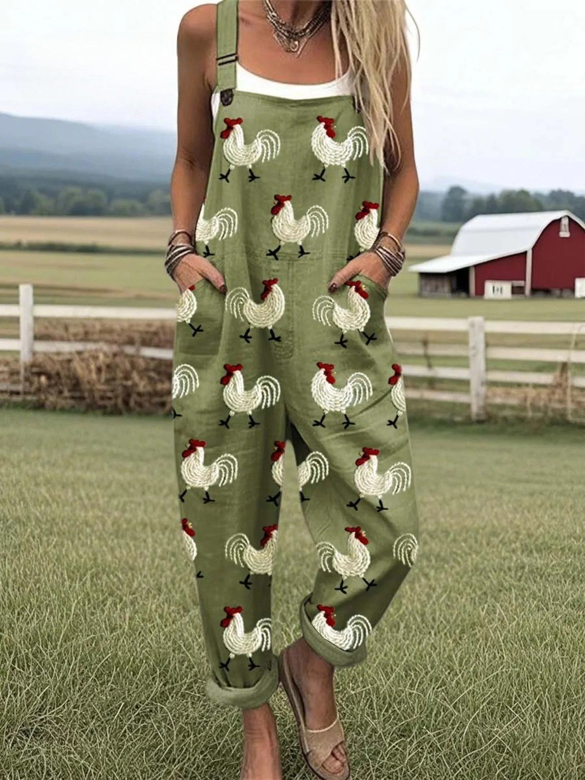 DORIS™ | Rooster Print Jumpsuit
